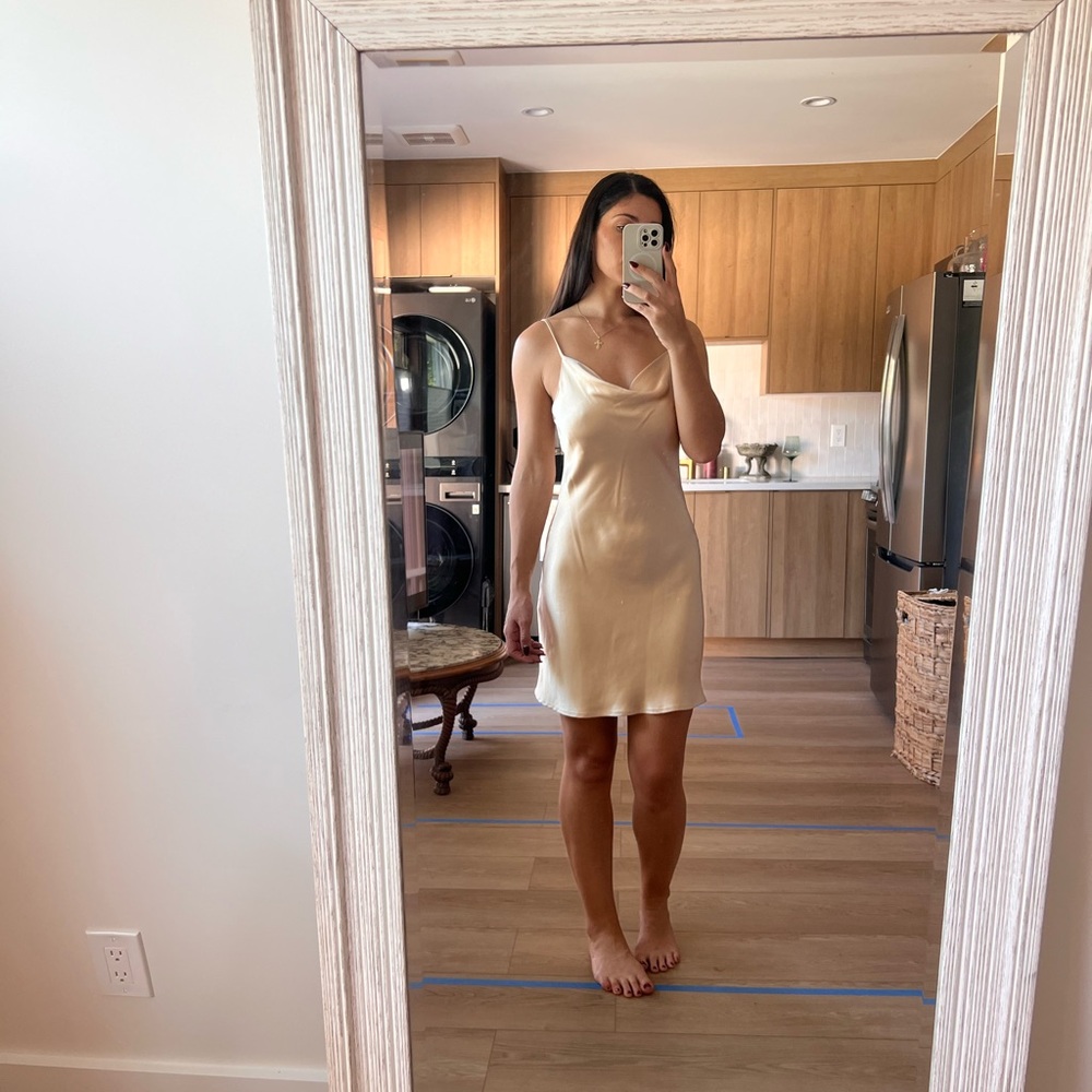 Elegant Cream Slip Dress